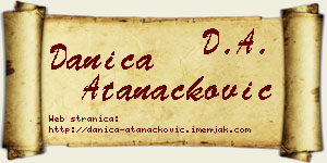 Danica Atanacković vizit kartica